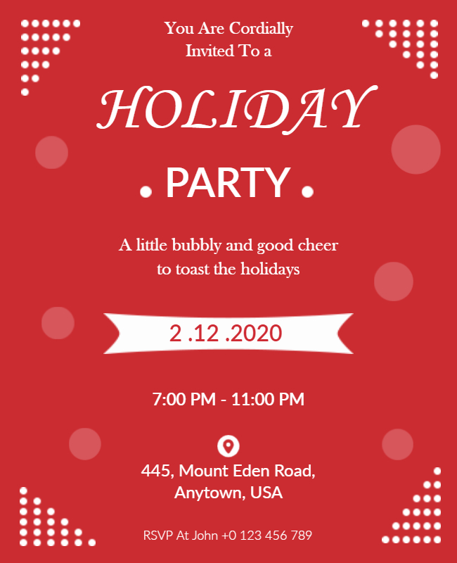 Red Themed Holiday Party Flyer