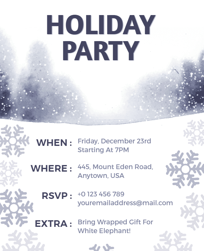 Winter Wonderland Holiday Party Flyer