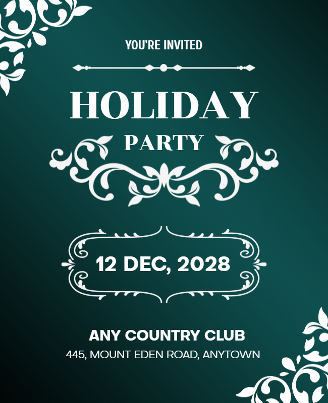 Artistic Flair Holiday Party Flyer