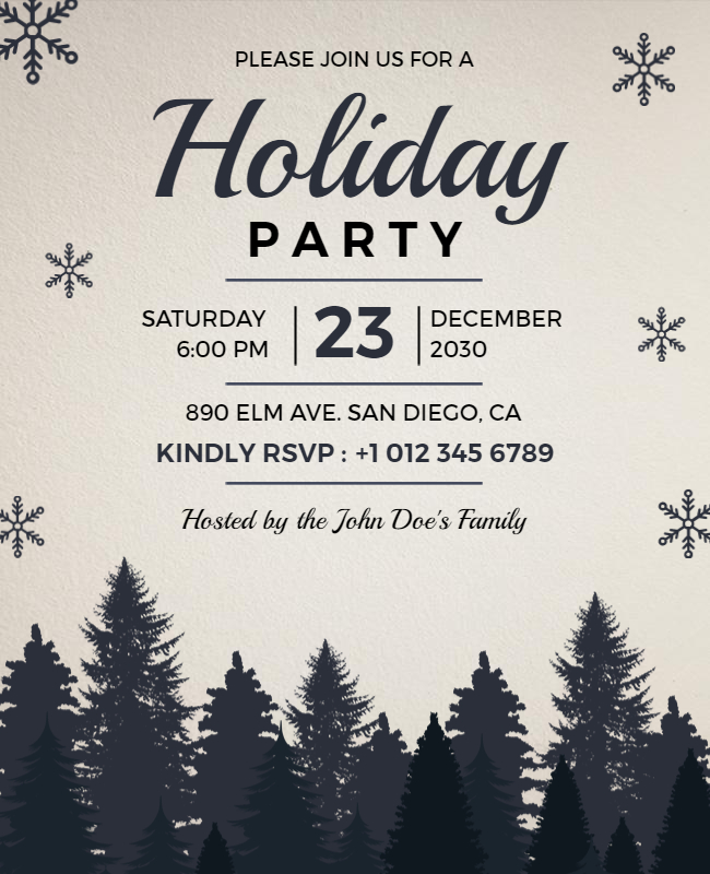 Winter Wonderland Holiday Party Flyer 