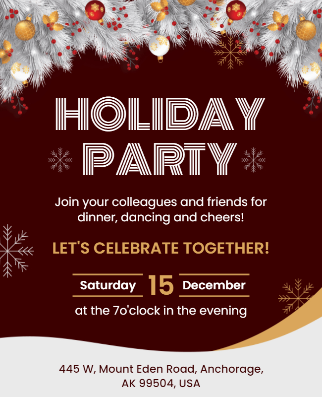 Frosty Delights Holiday Party Flyer