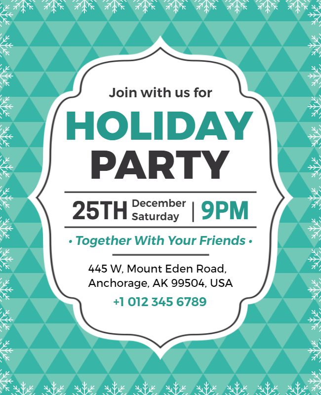 Geometric Fusion Holiday Party Flyer