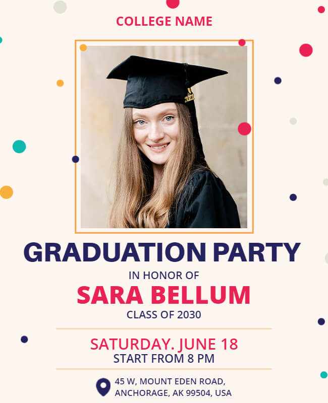 Photo Frame Graduation Party Flyer