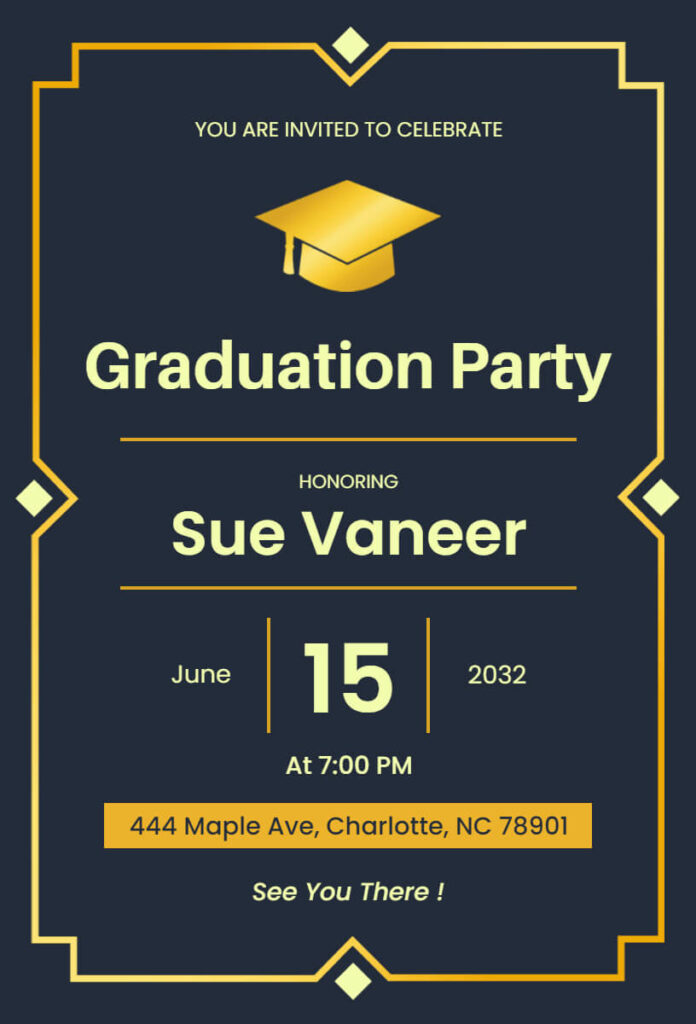 Simple Typographic Graduation Party Flyer