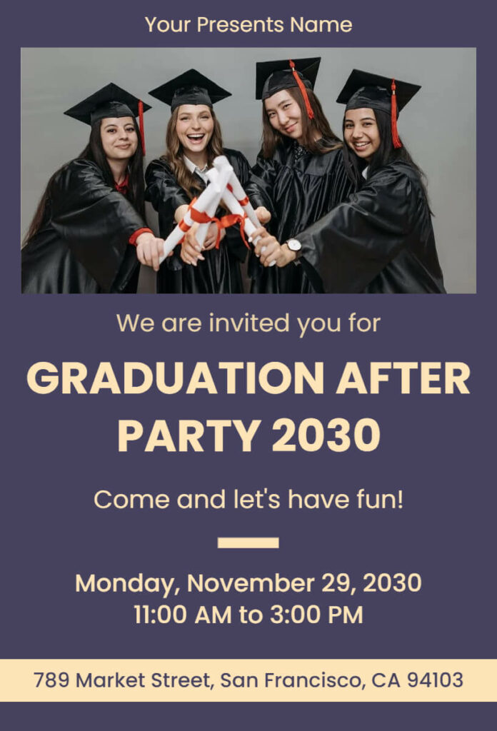Graduation Party Flyer With Photograph