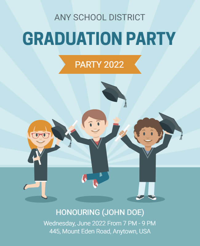 Illustrated Graduation Party Flyer