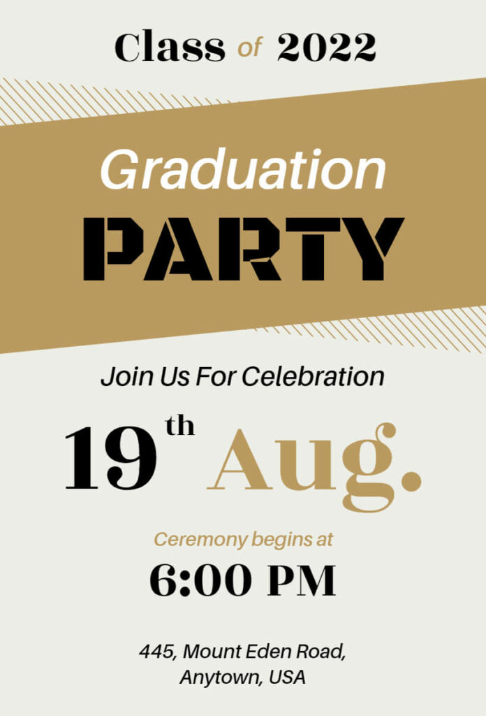 Typographic Graduation Party Flyer