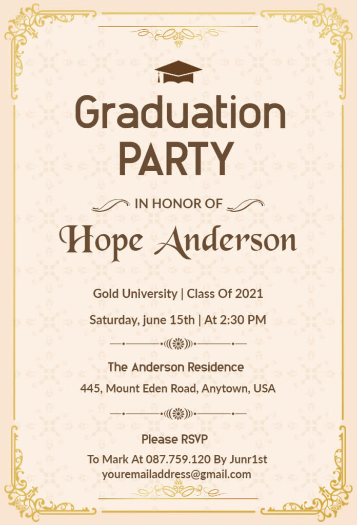 Vintage Vibe Graduation Party Flyer
