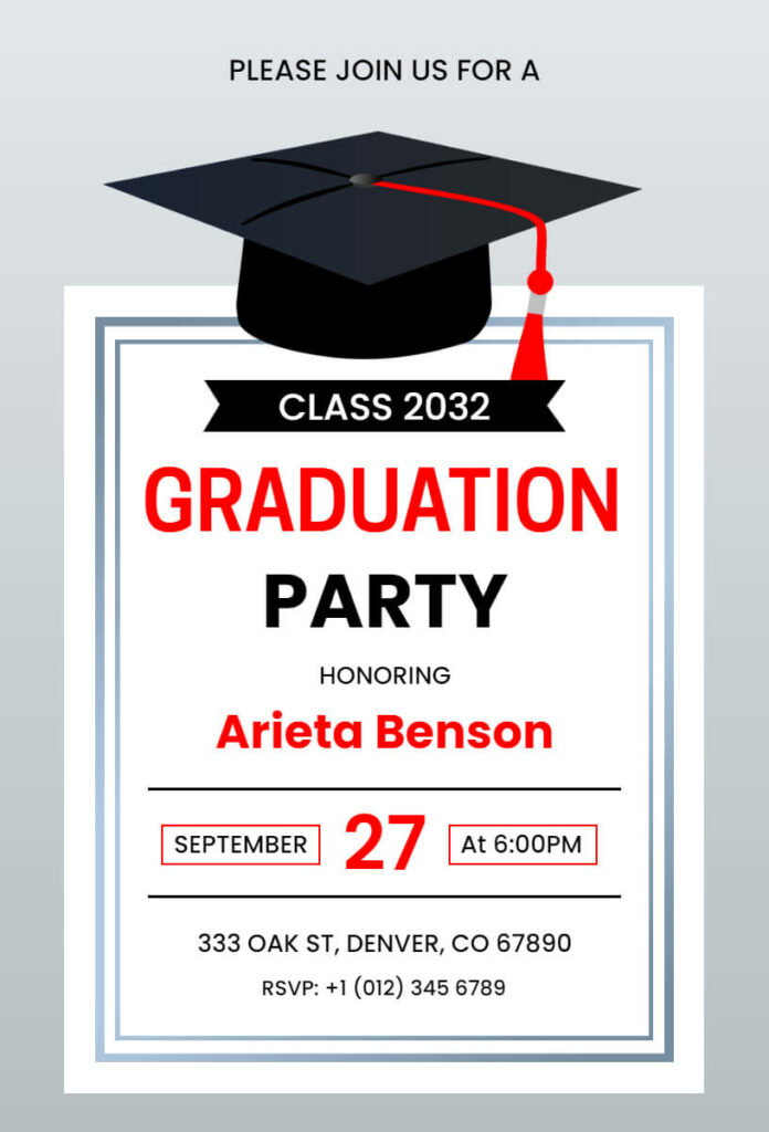 Gray Themed Graduation Party Flyer