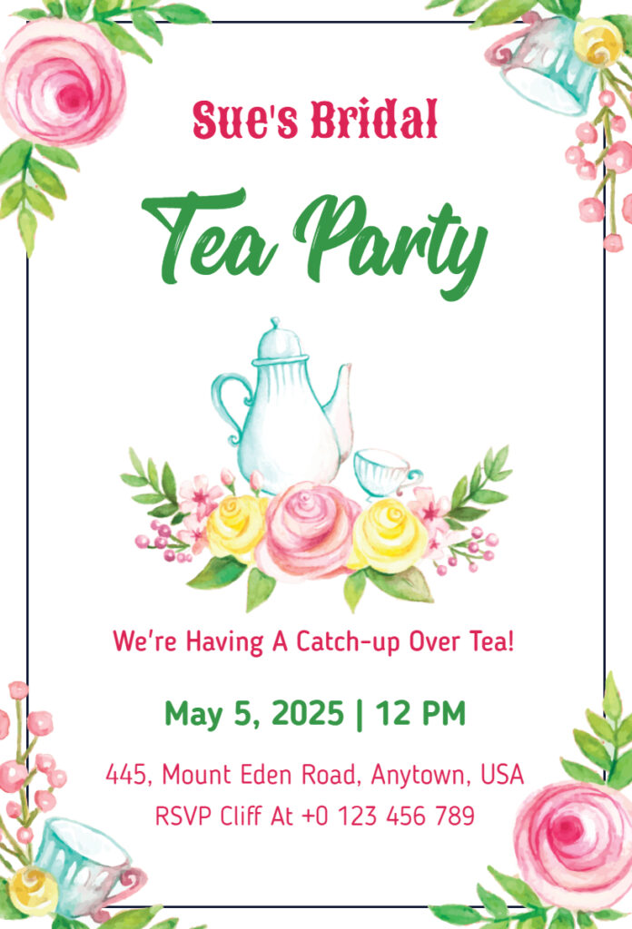 English Rose Garden Tea Party Flyer