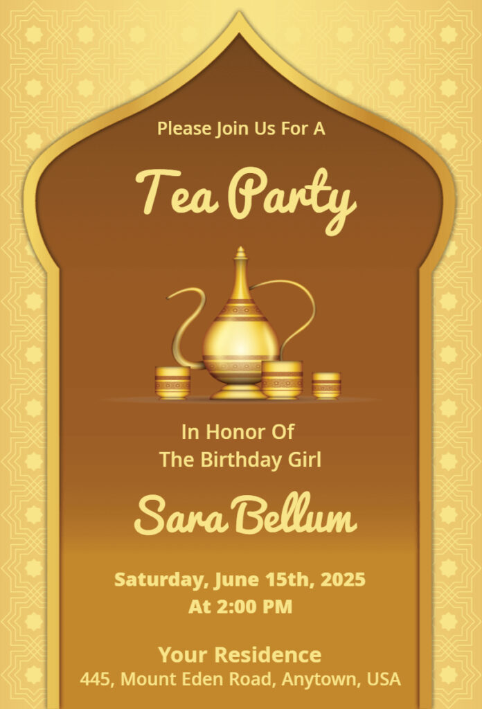 Golden Theme Tea Party Flyer