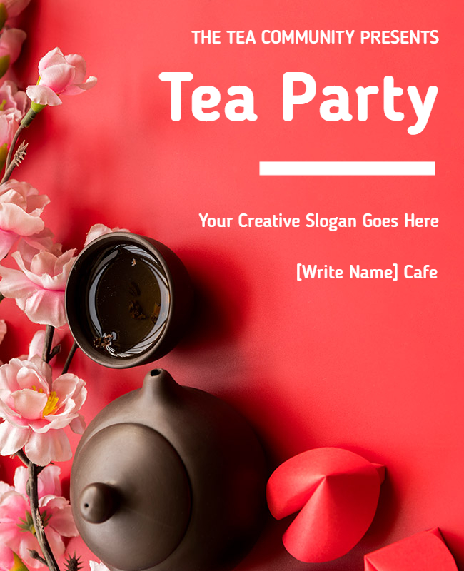 Red Themed Tea Party Flyer 