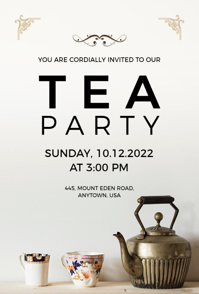 Minimalist Tea Party Flyer 