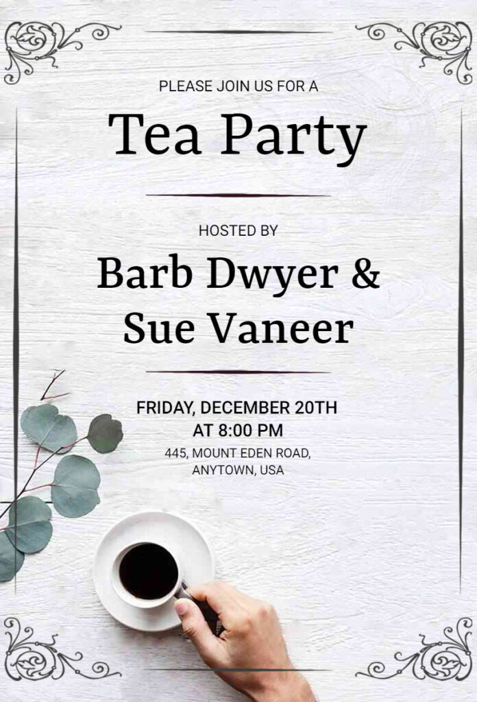 Wooden Themed Tea Party Flyer