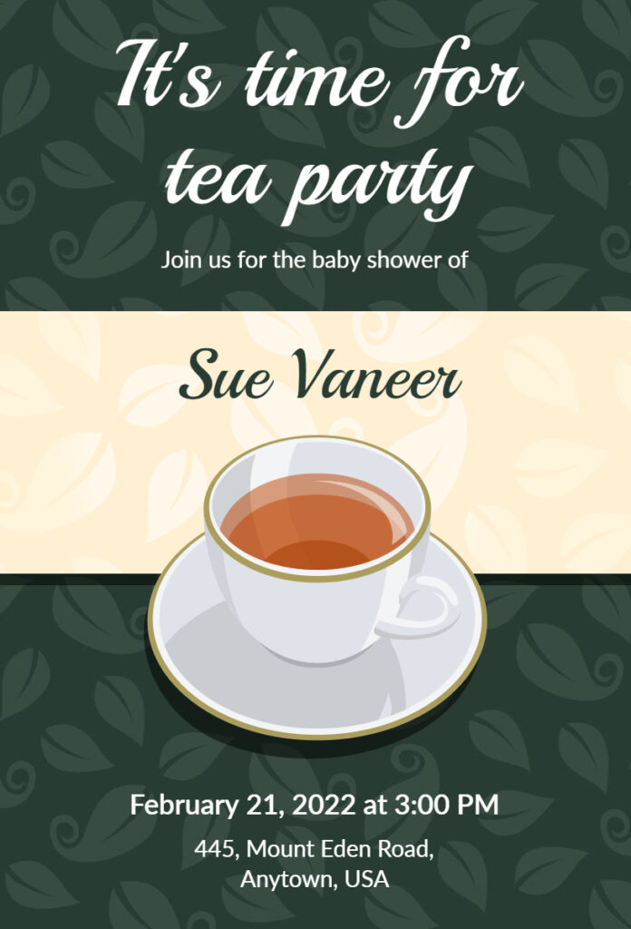 Leaves Pattern Tea Party Flyer