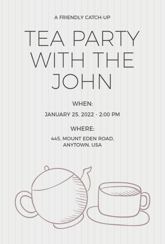 Typographic Tea Party Flyer