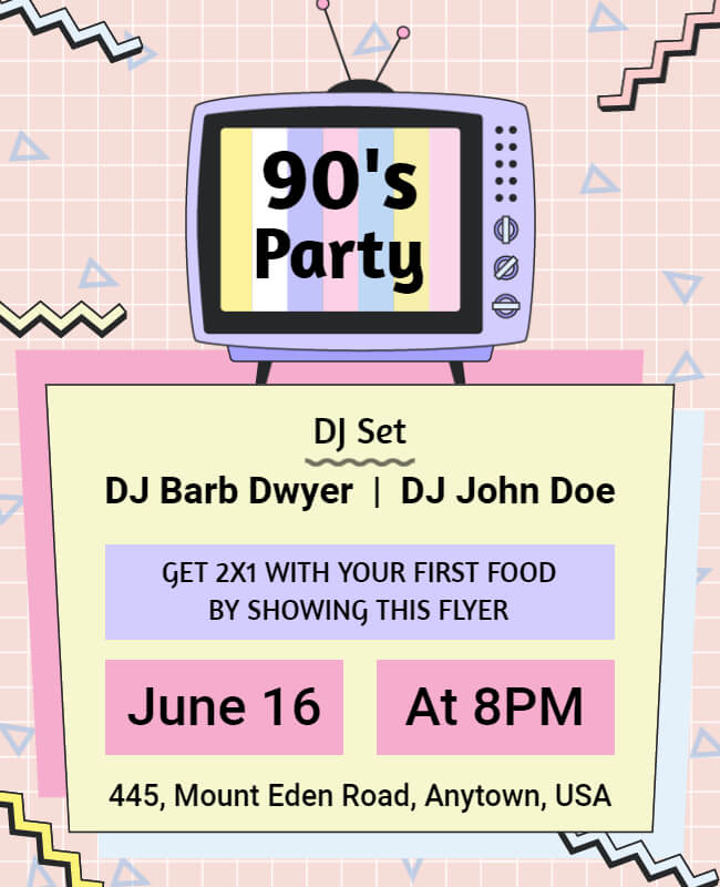 Retro Rewind 90s Party Flyer