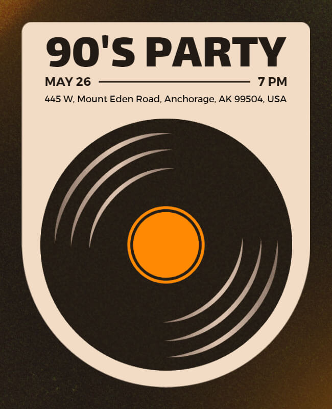 Minimal 90s Party Flyer