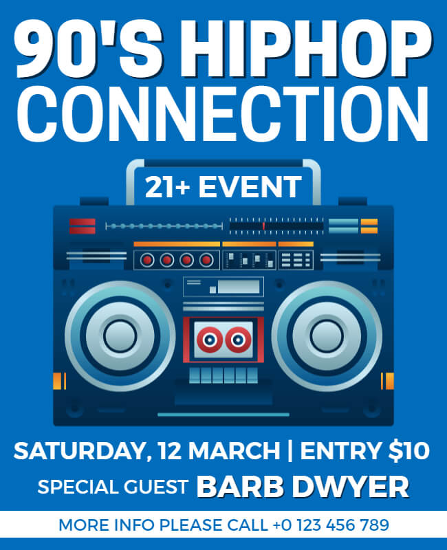 Hip Hop Hype 90s Party Flyer