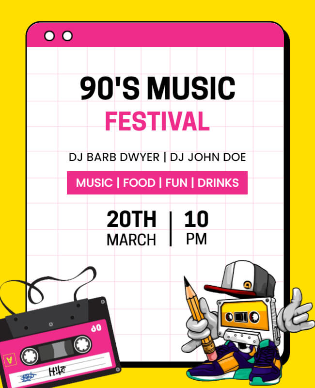 90s Music Festival Party Flyer