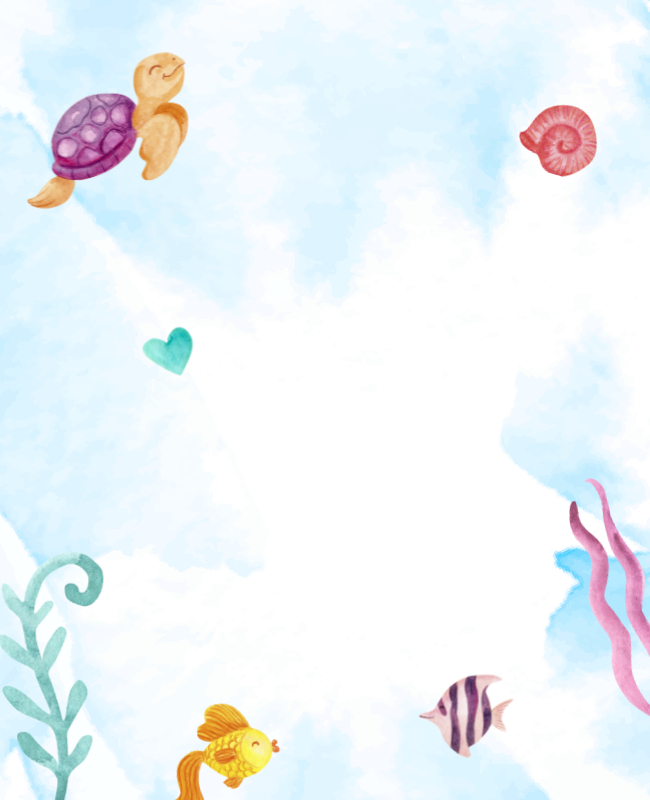 Ocean Theme Birthday Party Flyer Background