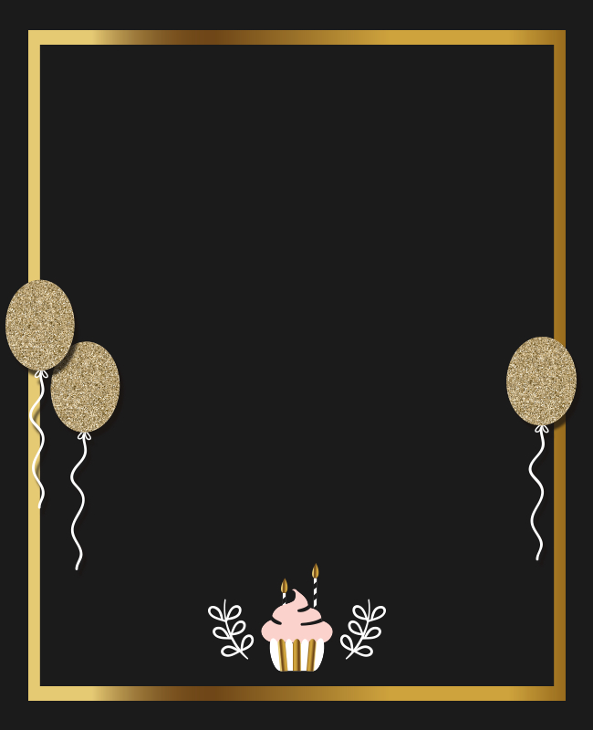 Black Elegant Birthday Party Flyer Background