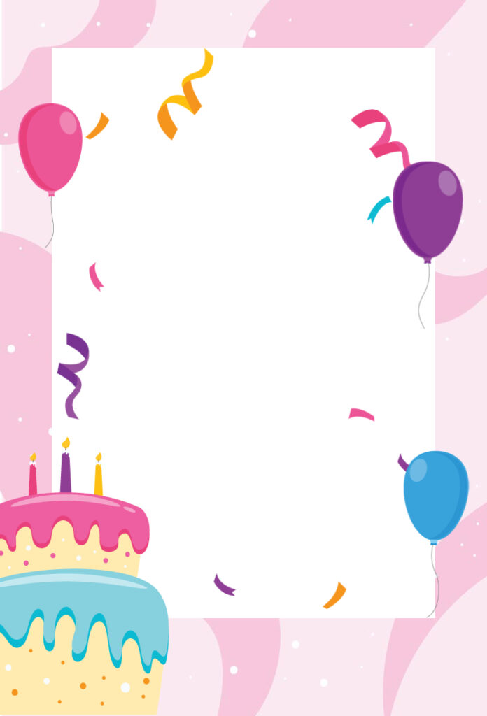 Pink Theme Birthday Party Flyer Background