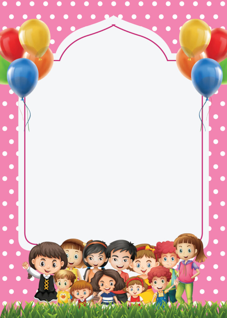 Illustrated Kids Birthday Party Flyer Background