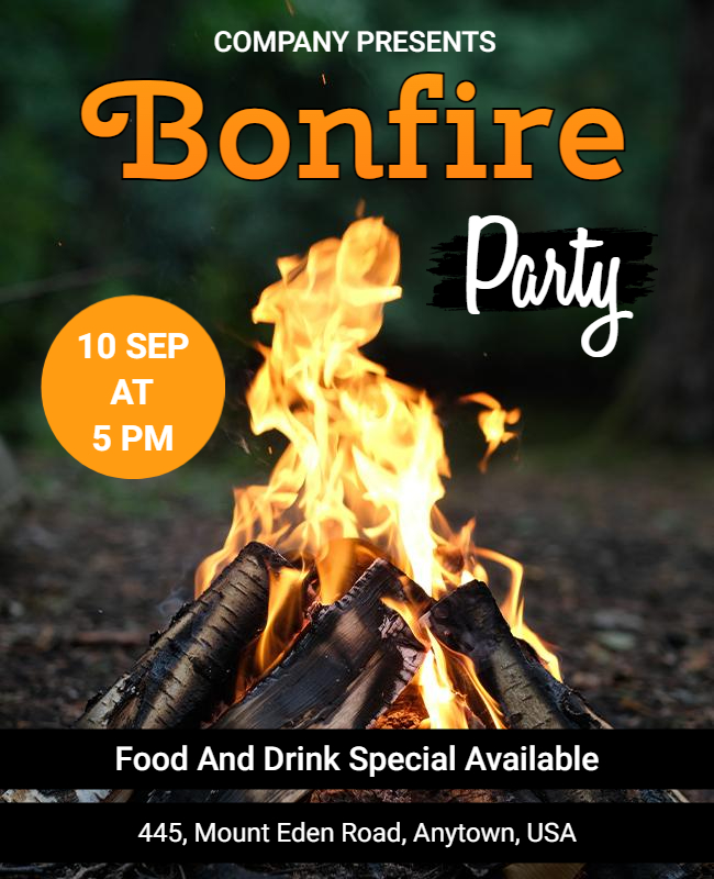 Bonfire Party Flyer