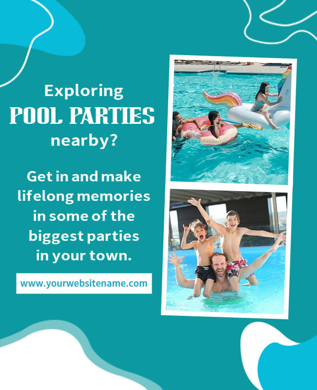 Abstract Pool Party Flyer Templates