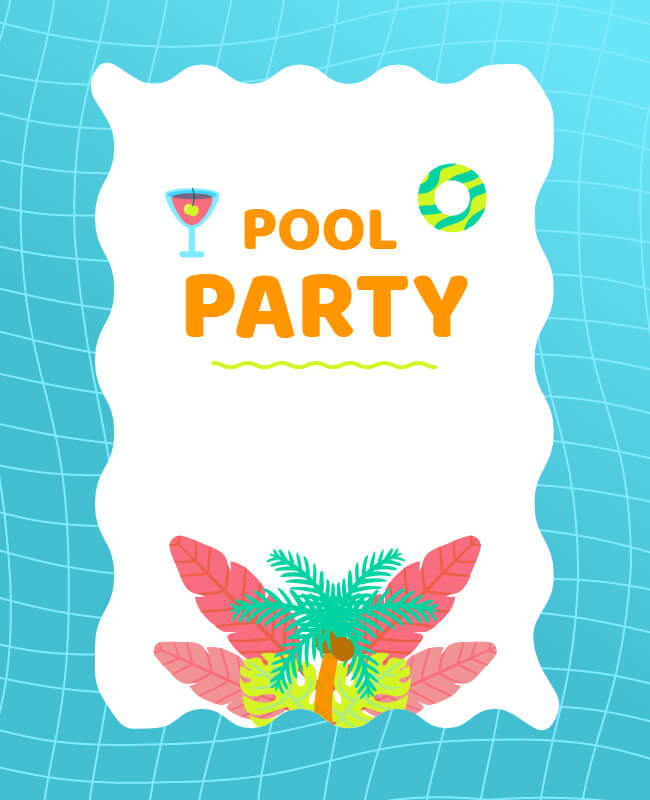 Aquatic Adventure Pool Party Flyer Background