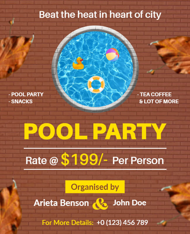 Beach Blanket Blowout Pool Party Flyer Templates