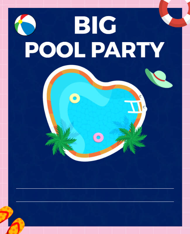 Big Pool Party Flyer Background