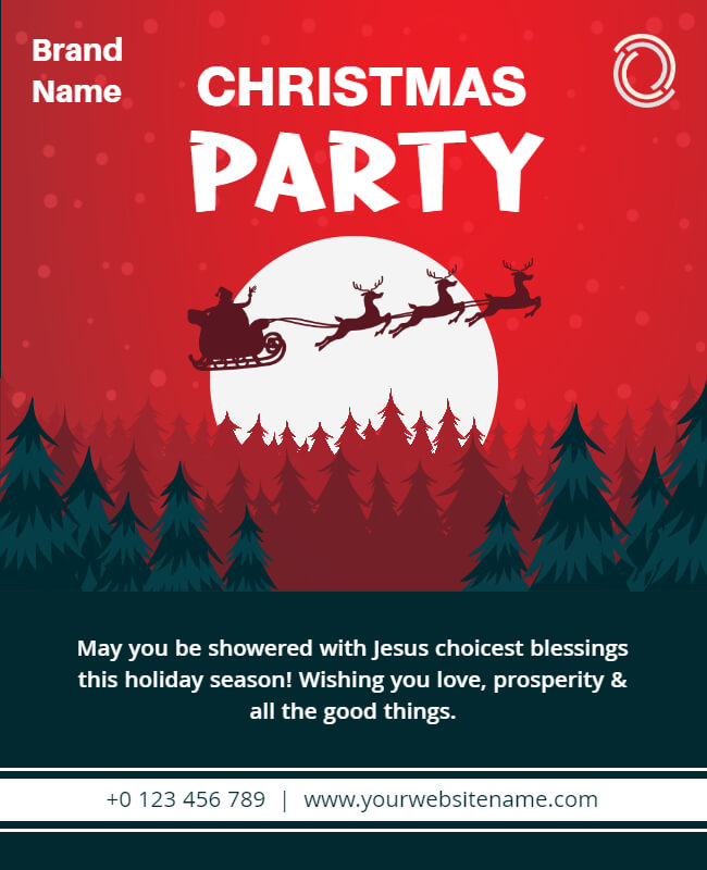 Big and Bold Merry Christmas Party Flyer
