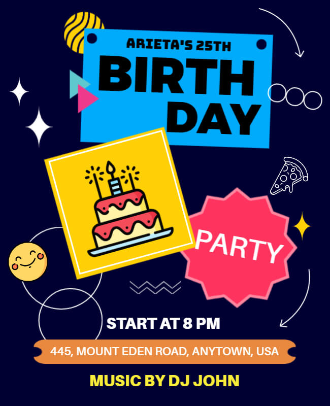 Birthday Blast Party Flyer Template