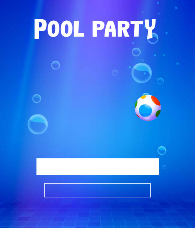 Blue Pool Party Flyer Background