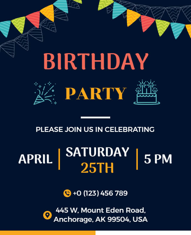 Ultimate Birthday Fiesta Party Flyer Template