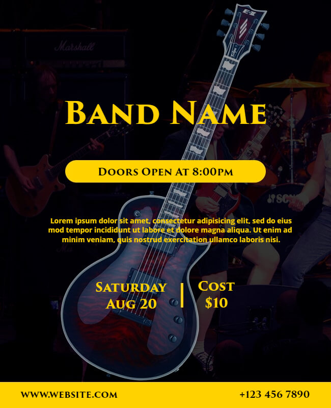 Bold Black Band Flyer Template