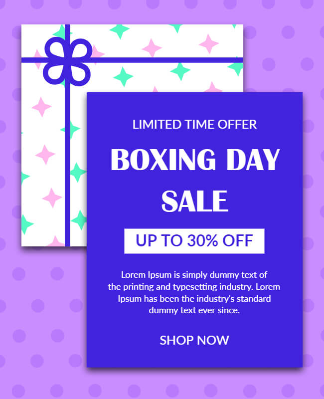 Bold and Typographic Boxing Day Flyer Template