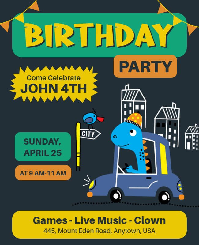 Carnival of Fun Birthday Party Flyer Template