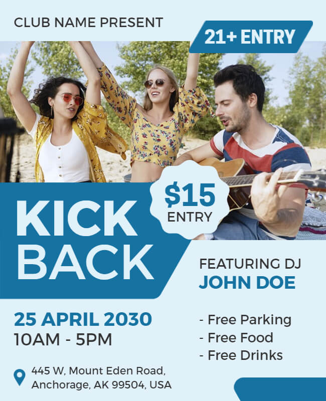 Chill Vibes Kickback Party Flyer Template