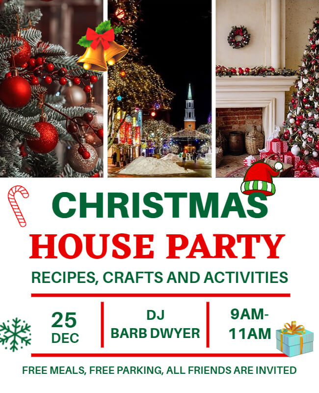 Christmas House Party Flyer Template