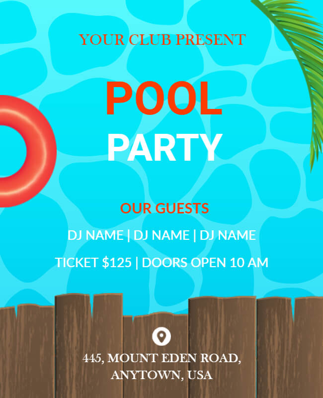 Club's Pool Party Flyer Templates