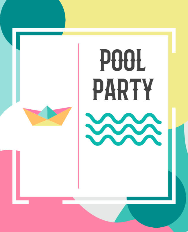 Colorful Pool Party Flyer Background