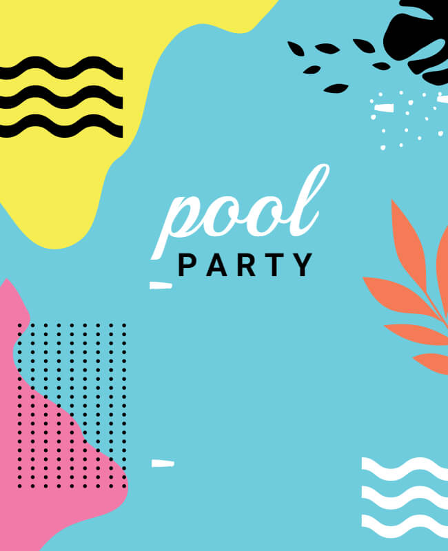 Colorful Printable Pool Party Flyer Background Colorful Printable Pool Party Flyer Background