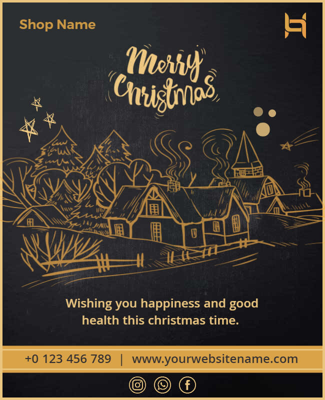 Dark Background Christmas Party Flyer Ideas