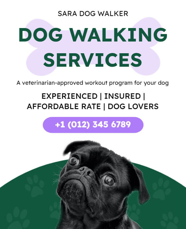 Dog Walking Services Flyer Template