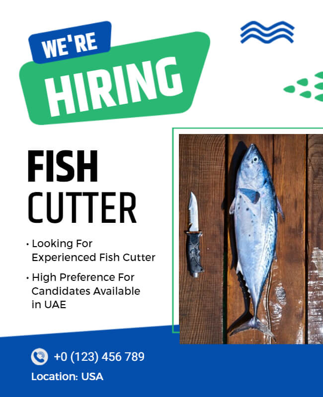 Fish Cutter Hiring Flyer
