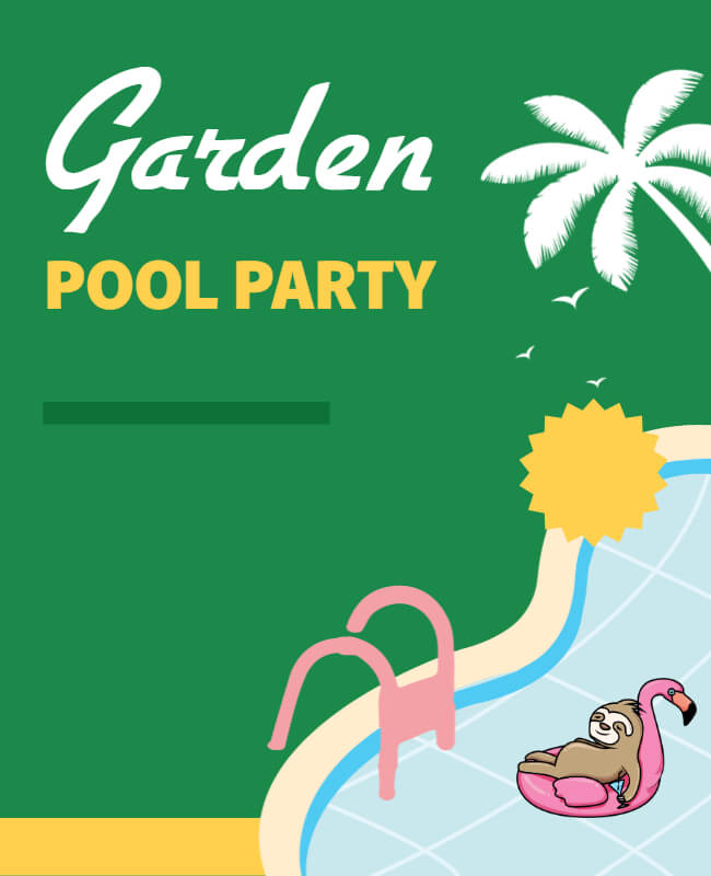 Garden Pool Party Flyer Background