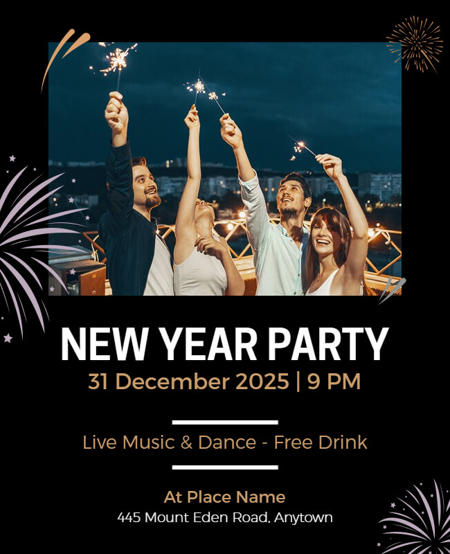 Green Vogue New Year Party Flyer